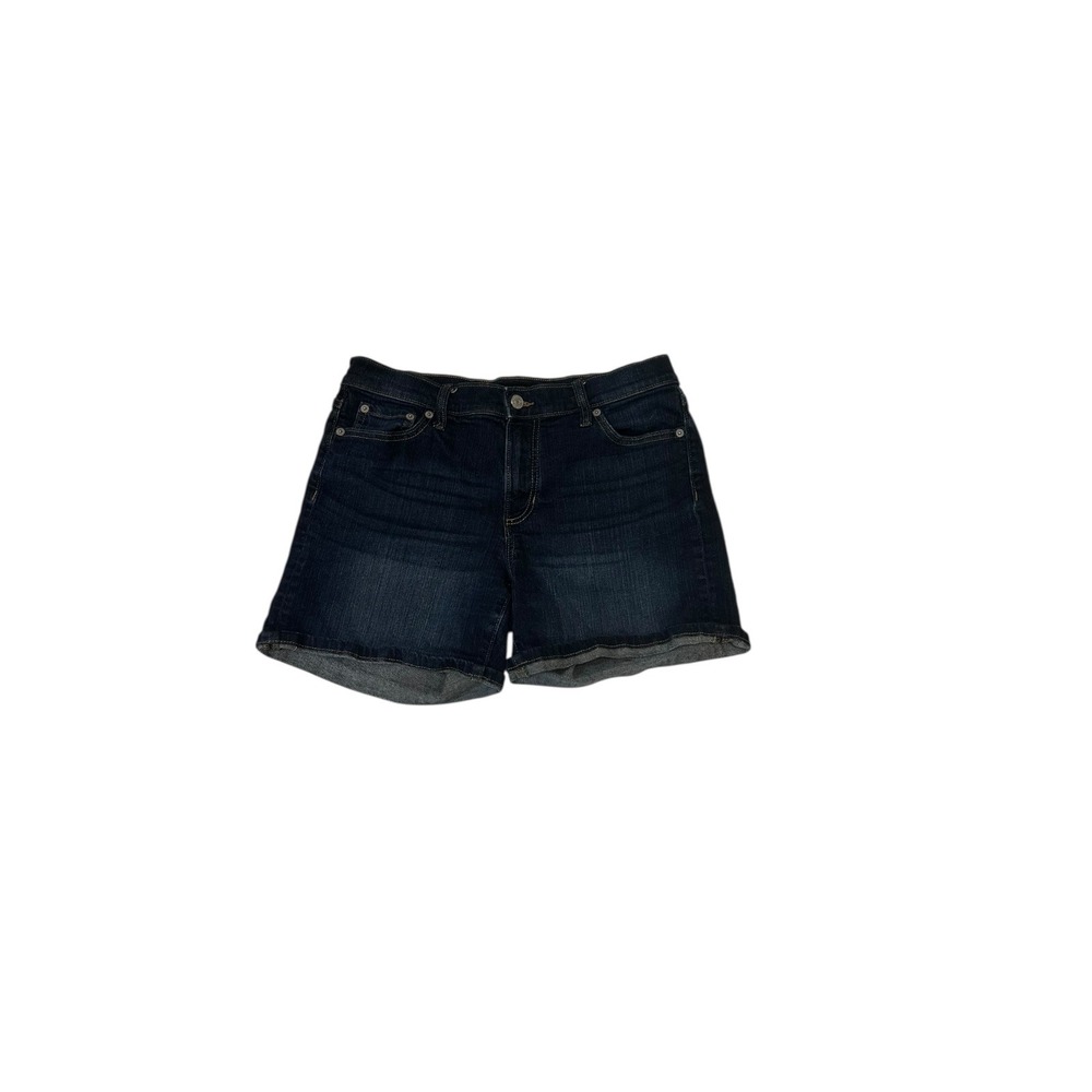 Dark Wash Denim Shorts‎ Women's Cuffed Hem Casual Summer Size 29